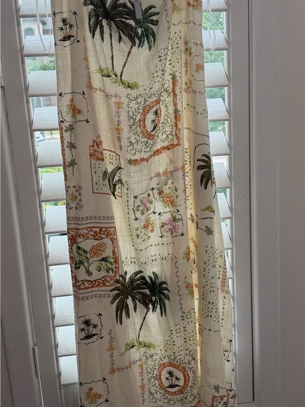 Paper Heart Tropical Palm Print Maxi Dress - Cream/Green✨XL✨NWT